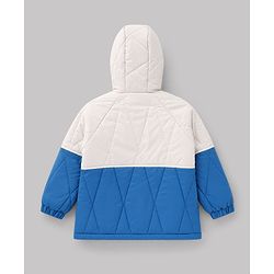 Babyhug Woven Full Sleeves Winter Jacket with Hood - Royal Blue