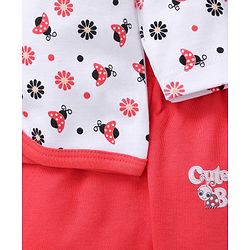 Babyhug Clothing Gift Set Ladybug Embroidery Red white - 5 Pieces
