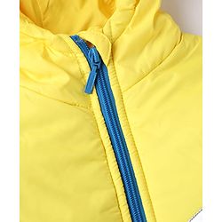 Babyhug Woven Padded Hooded Winter Jacket with Full Sleeves - Yellow