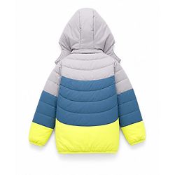 Babyhug Woven Winter Jacket with Full Sleeves and Mountain Patch - Grey