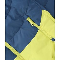 Babyhug Woven Winter Jacket with Full Sleeves and Mountain Patch - Grey