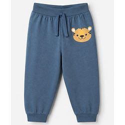 Babyhug Cotton Jersey Knit Full Length Jogger Fit Lounge Pant with Tiger Print Pack of 3 in Yellow Navy Blue