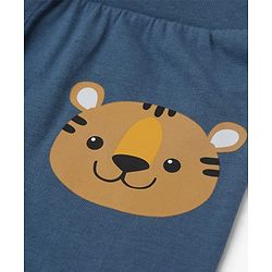 Babyhug Cotton Jersey Knit Full Length Jogger Fit Lounge Pant with Tiger Print Pack of 3 in Yellow Navy Blue