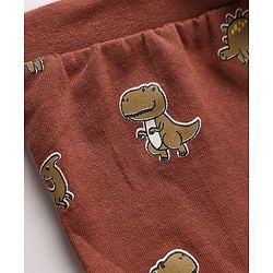 Babyhug Cotton Knit Full Length Joggers Fit Lounge Pant With Bear Print Pack of 3 - Brown Beige Navy Blue