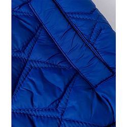 Babyhug Woven Sleeveless Hooded Padded Solid Colour Jacket - Royal Blue