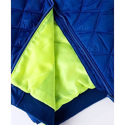 Babyhug Woven Sleeveless Hooded Padded Solid Colour Jacket - Royal Blue