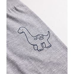 Babyhug Cotton Jersey Knit Full Length Jogger Fit Lounge Pant With Dino Print Pack of 3 - Red Grey Blue