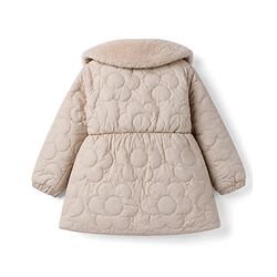Babyhug Woven Padded Quilted Winter Jacket with Full Sleeves - Beige