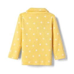 Babyhug Cotton Knit Full Sleeves Front Open Shirt & Pyjama Night Suit with Star Print in Yellow