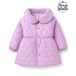Babyhug Woven Padded Quilted Winter Jacket with Full Sleeves - Lavender