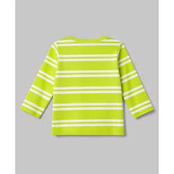 Babyhug 100% Cotton Interlock Knit Full Sleeves Striped T-Shirts with Hedgehog Animal Print Pack of 3 - White Limegreen