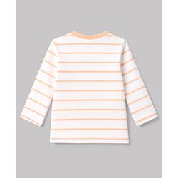 Babyhug 100% Cotton Interlock Knit Full Sleeves Striped T-Shirts with Hedgehog Animal Print Pack of 3 - White Limegreen