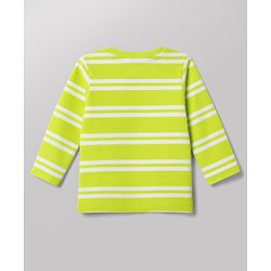 Babyhug 100% Cotton Interlock Knit Full Sleeves Striped T-Shirts with Hedgehog Animal Print Pack of 3 - White Limegreen