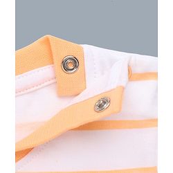 Babyhug 100% Cotton Interlock Knit Striped T-Shirts with Full Sleeves and Hedgehog Print Pack of 3 - White Neon Green & Peach