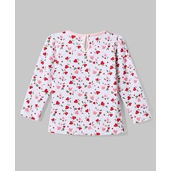 Babyhug 100% Cotton Interlock Knit Full Sleeves T-Shirts with Polka Dots , Heart & Bear Applique Pack of 3 - Red White & Pink