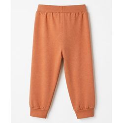 Babyhug Cotton Knit Jogger Fit Full Length Solid Lounge Pant With Animal Print Pack of 3 in Orange Green