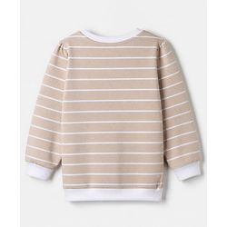 Babyhug 100% Cotton Knit Full Sleeves Heavy Gauge Sweatshirt With Rabit Pint - Beige