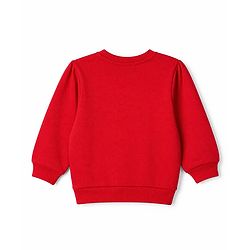 Babyhug 100% Cotton Knit Heavy Gauge Sweatshirt With Full Sleeves and Penguin Patch - Red