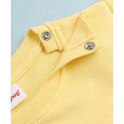 Babyhug Cotton Knit Full Sleeves Sweatshirt With Bear Print - Yellow