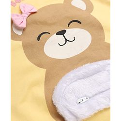 Babyhug Cotton Knit Full Sleeves Sweatshirt With Bear Print - Yellow