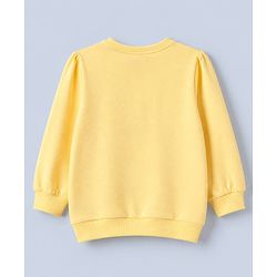 Babyhug Cotton Knit Full Sleeves Sweatshirt With Bear Print - Yellow