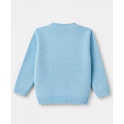 Babyhug Knit Full Sleeves Pullover with Cable Knit Design - Light Blue