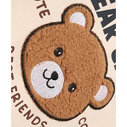 Babyhug 100% Cotton Knit Full Sleeves T-Shirt & Pyjama Night Suit with Bear Patch - Brown