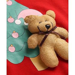 Babyhug 100% Cotton Knit Full Sleeves Sweatshirt With Bear Applique - Red