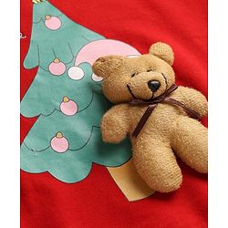 Babyhug 100% Cotton Knit Full Sleeves Sweatshirt With Bear Applique - Red