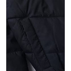 Babyhug Woven Hooded Padded Winter Jacket with Full Sleeves and Cut & Sew - Navy Blue