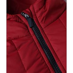 Babyhug Woven Hooded Padded Winter Jacket with Full Sleeves and Cut & Sew - Navy Blue