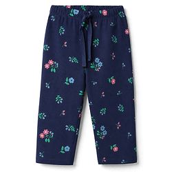 Babyhug 100% Cotton Knit Full Sleeves Co-Ords Top & Pyjama Night Suit with Floral Print - Navy Blue