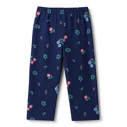 Babyhug 100% Cotton Knit Full Sleeves Co-Ords Top & Pyjama Night Suit with Floral Print - Navy Blue