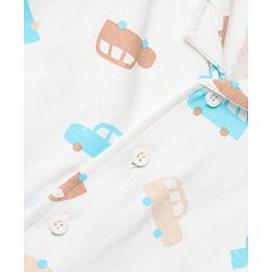 Babyhug 100% Cotton Knit Full Sleeves Co-Ords Shirt & Pyjama Night Suit with Car Print - White