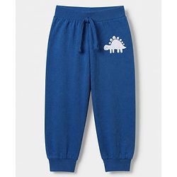 Babyhug Cotton Jersey Knit Full Length Lounge Pants with Dinosaur Print Pack of 3 - Blue, Orange & White