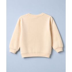 Babyhug 100% Cotton Knit Sweatshirt with Heavy Gauge Full Sleeves and Floral Print With Lace in Peach
