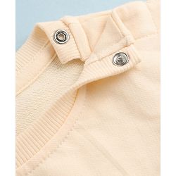 Babyhug 100% Cotton Knit Sweatshirt with Heavy Gauge Full Sleeves and Floral Print With Lace in Peach
