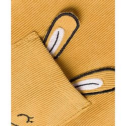 Babyhug Corduroy Woven Frocks with Inner Tee with Full Sleeves and Bunny Applique - Mustard