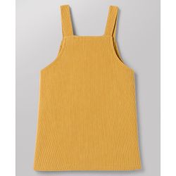 Babyhug Corduroy Woven Frocks with Inner Tee with Full Sleeves and Bunny Applique - Mustard