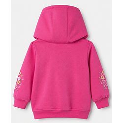 Babyhug 100% Cotton Knit Full Sleeves Sweatshirt with Full Sleeves and Floral Embroidery in Pink