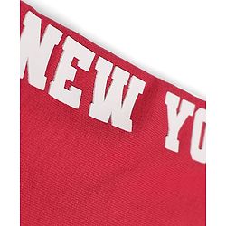Babyhug 100% Cotton Looper Knit Full Length New York Printed Lounge Pant With Cargo Pockets - Red