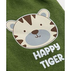 Babyhug Cotton Knit Full Length Lounge Pant with Tiger Print Pack of 3 - Green Maroon Beige