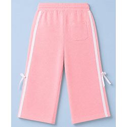 Babyhug 100% Cotton Looper Knit Full Length Lounge Pant With Tape Detailing - Pink