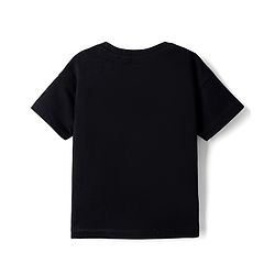 Babyhug Marvel Single Jersey Knit Half Sleeves Round Neck T-Shirt With Captain America Shield Reversible Sequins - Black