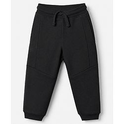 Babyhug Cotton Knit Jogger Fit Full Length Lounge Pant in Charcoal Grey
