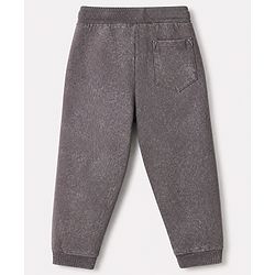 Babyhug Cotton Terry Knit Solid Full Length Track Pants - Grey