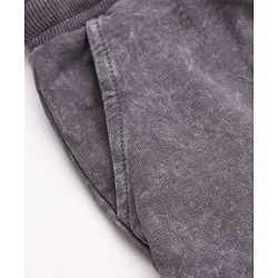 Babyhug Cotton Terry Knit Solid Full Length Track Pants - Grey