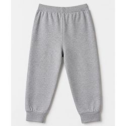 Babyhug Cotton Jersey Knit Full Length Jogger Fit Lounge Pants with Zebra Print Pack of 3 - Olive Green, Light Grey & Navy Blue
