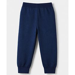 Babyhug Cotton Jersey Knit Full Length Jogger Fit Lounge Pants with Zebra Print Pack of 3 - Olive Green, Light Grey & Navy Blue