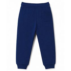 Babyhug 100% Cotton Looper Knit Full Length Paris Printed Lounge Pant - Navy Blue